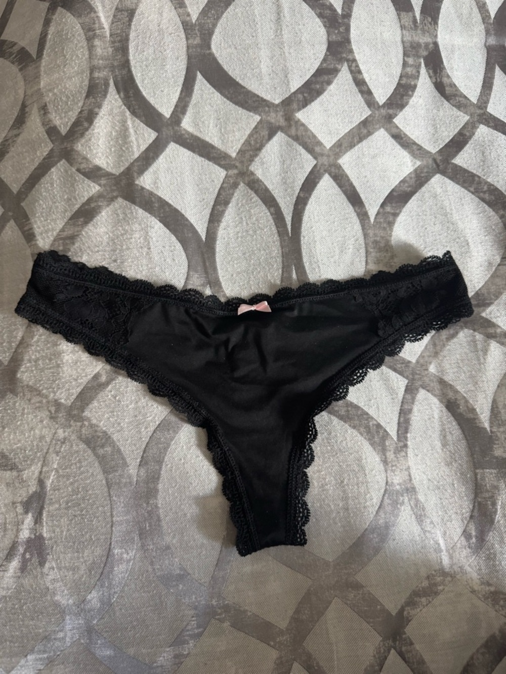 Victoria’s Secret Black Lace Trim Thong